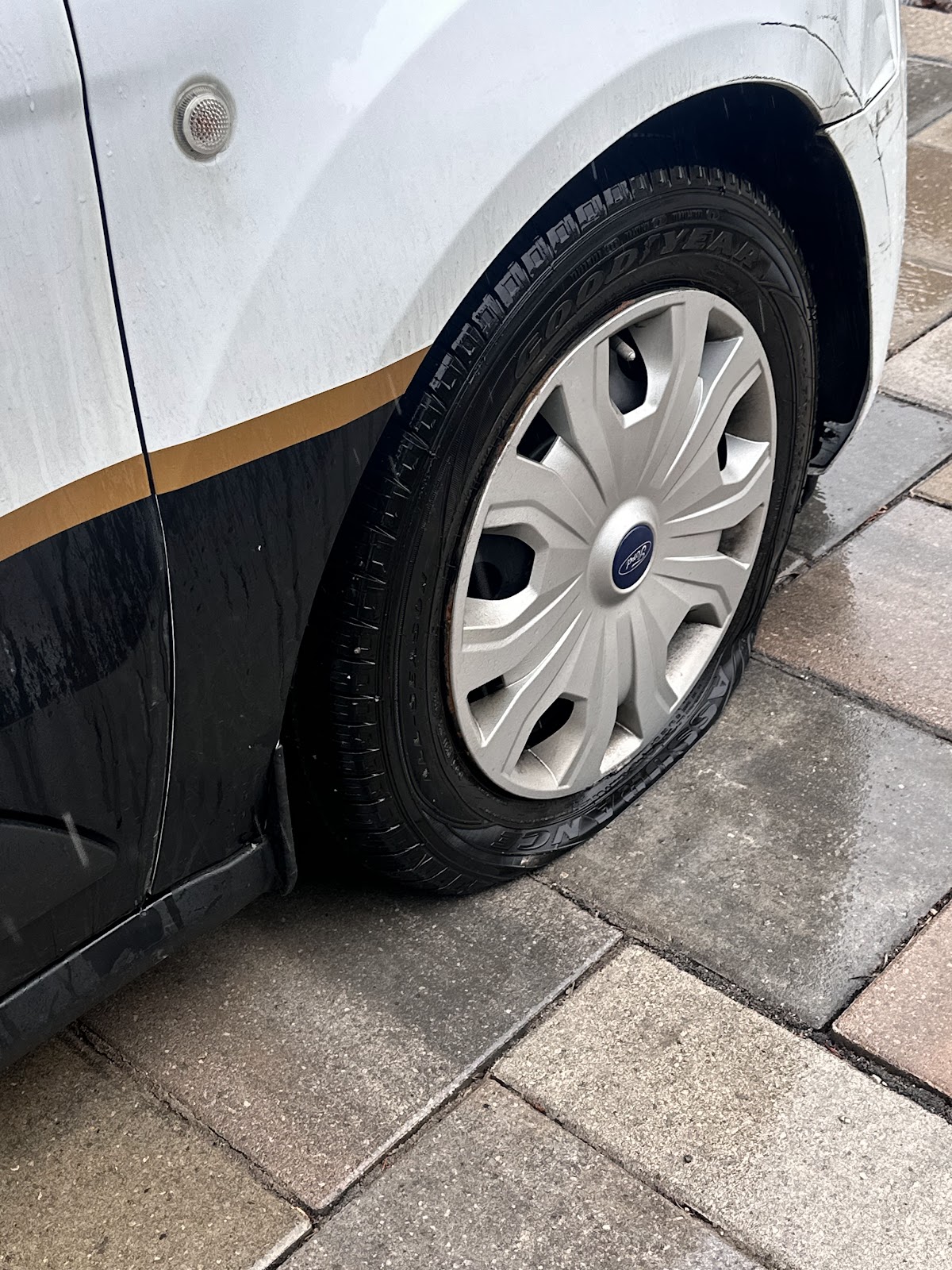 Finished tire close-up after mobile tire work